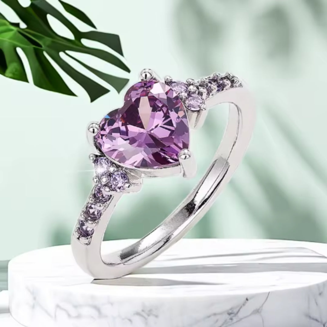 Purple Heart Silvered Ring