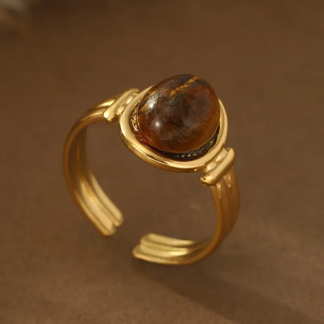 Orange Stone Gold Ring