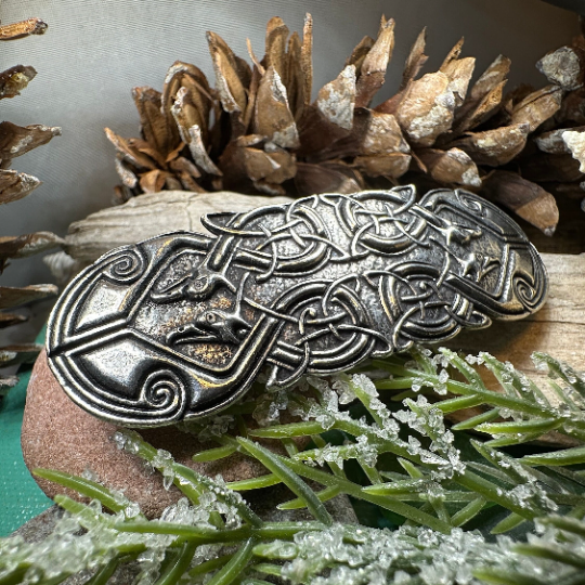 Celtic Peacock Hair Clip