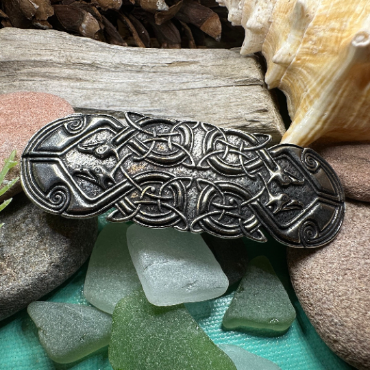 Celtic Peacock Hair Clip