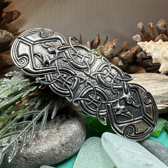 Celtic Peacock Hair Clip