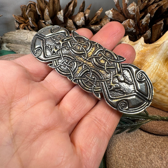 Celtic Peacock Hair Clip