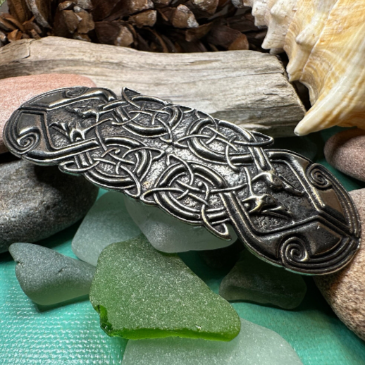 Celtic Peacock Hair Clip