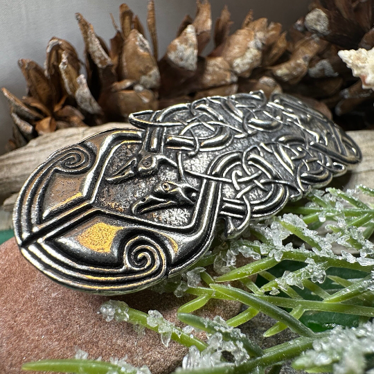 Celtic Peacock Hair Clip