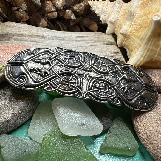 Celtic Peacock Hair Clip