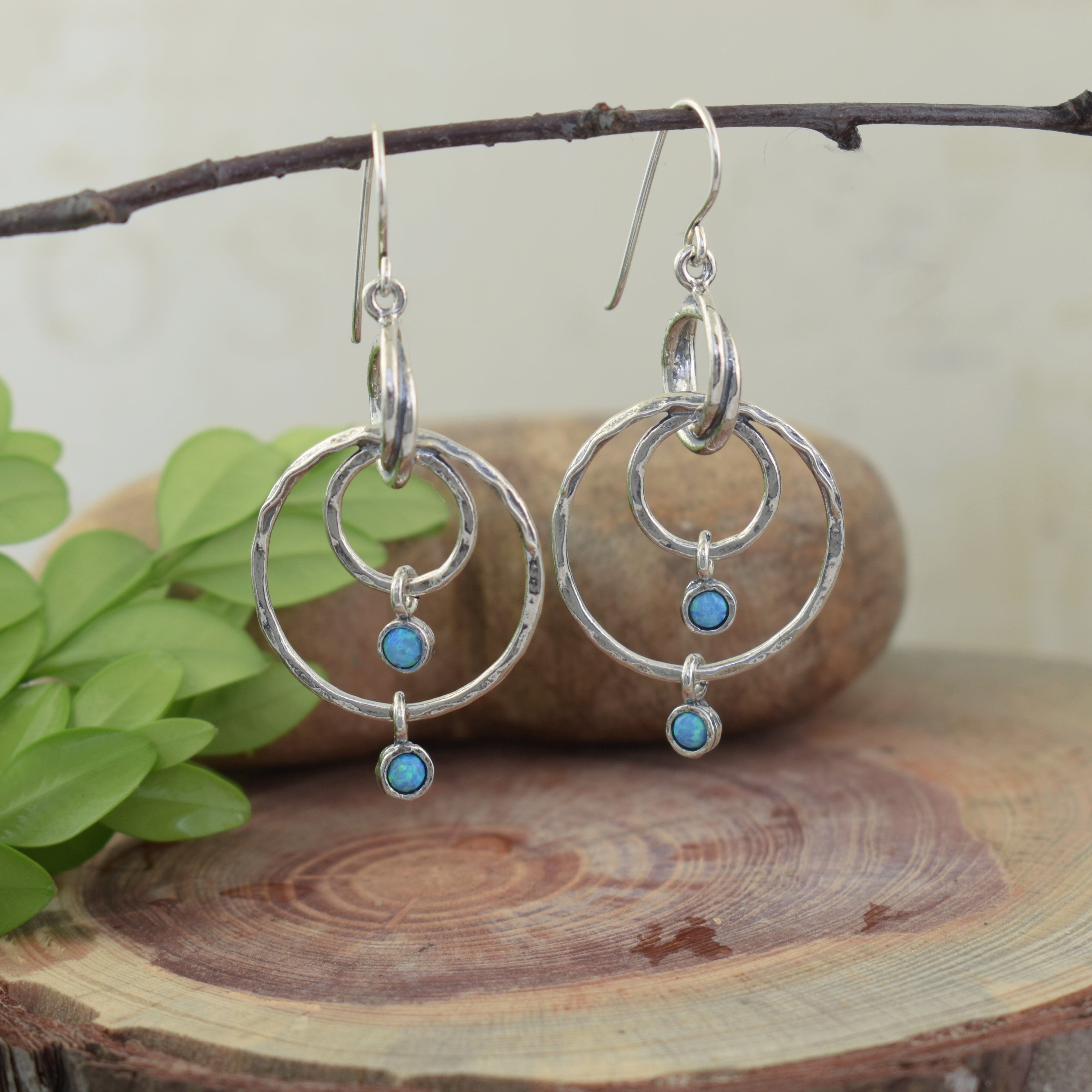 Opal Two Step Earrings