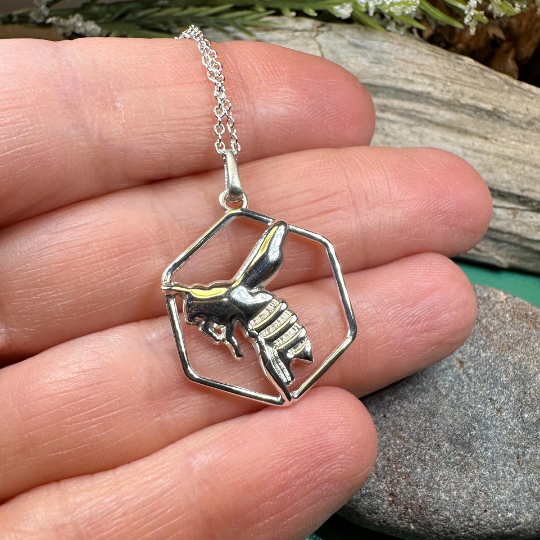 Honeycomb Bee Necklace