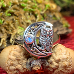 Celtic Owl Moon Ring