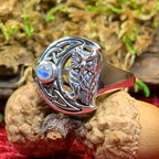 Celtic Owl Moon Ring