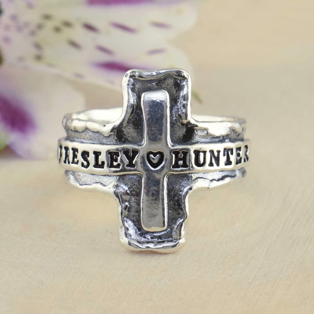 Personalized Cross Ring