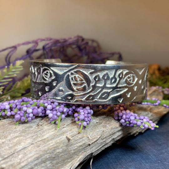 Celtic Mackintosh Flower Cuff Bracelet