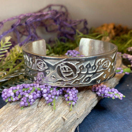 Celtic Mackintosh Flower Cuff Bracelet