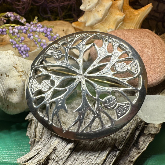 Scottish Thistle Pewter Brooch