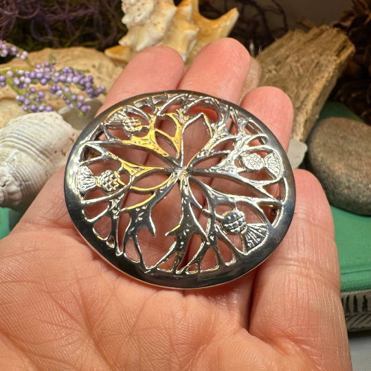 Scottish Thistle Pewter Brooch