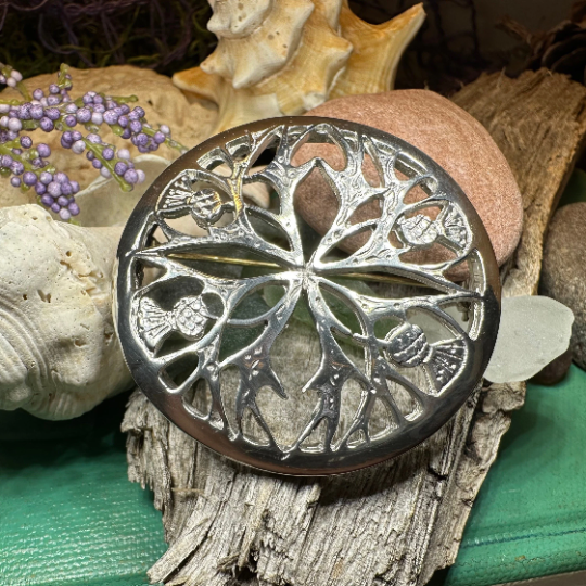 Scottish Thistle Pewter Brooch