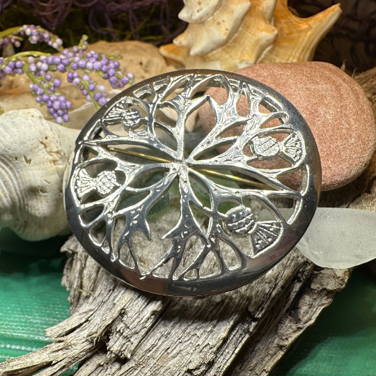 Scottish Thistle Pewter Brooch