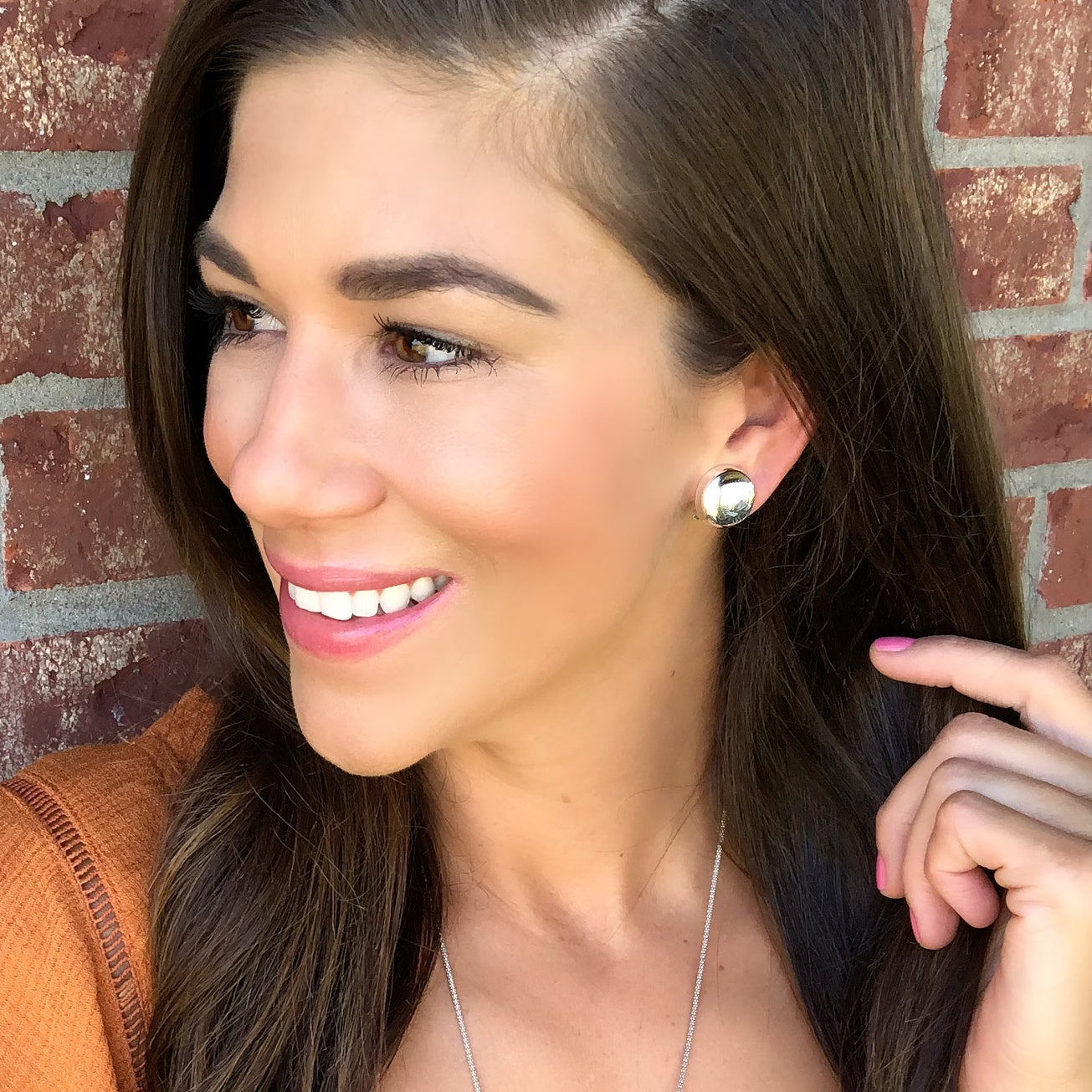 Polished Button - Clip On Earrings