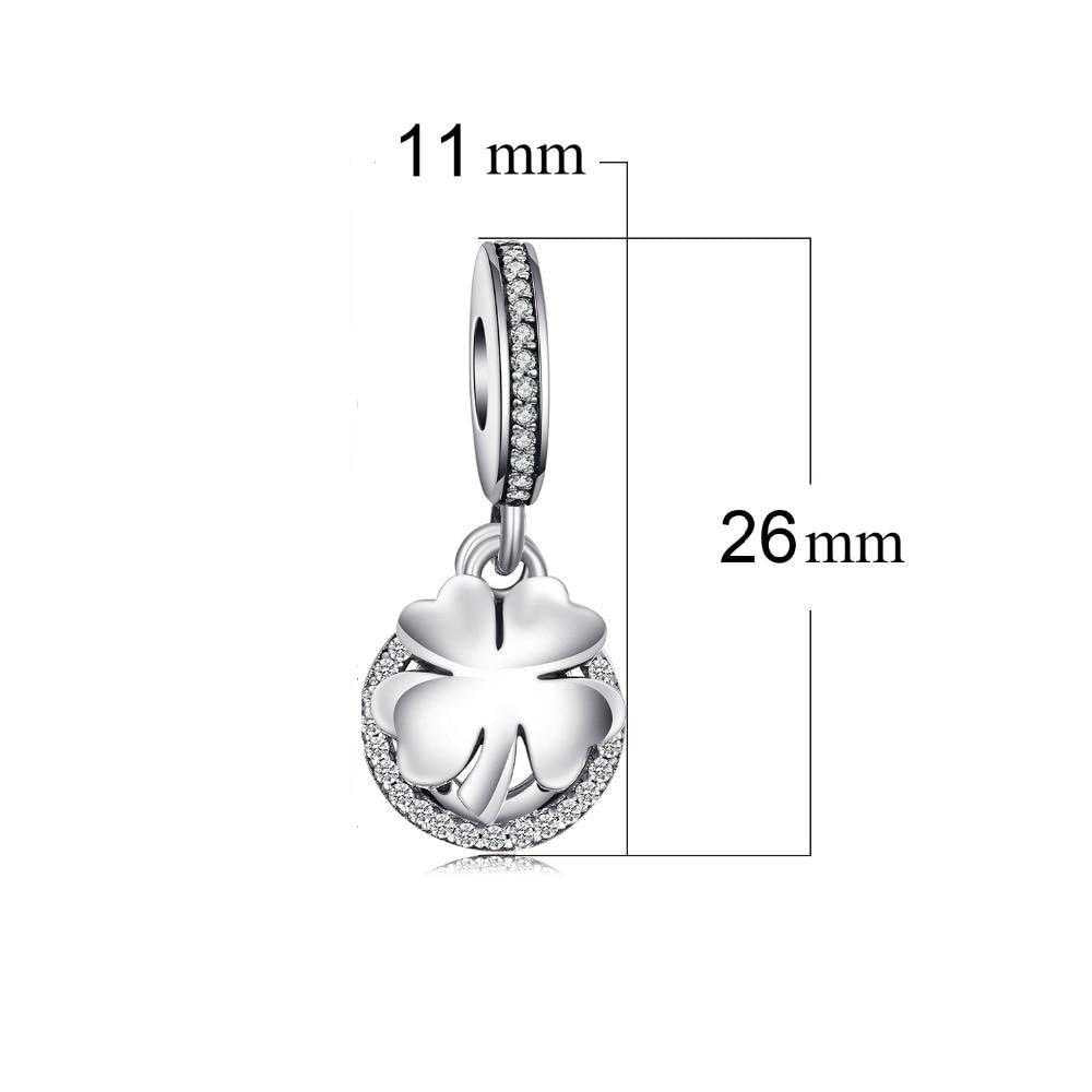 Women's Silver Plated Clover And Horseshoe Charm