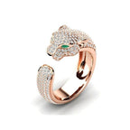 Fierce - Adjustable Jaguar Ring in Silver and 18K Rose Gold
