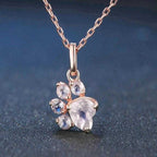 Women's Rose Gold Plated Rhinestone Paw Pendant Jewelry Set