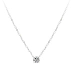 Women's Solitaire Zirconia Pendant Necklace With Cable chain