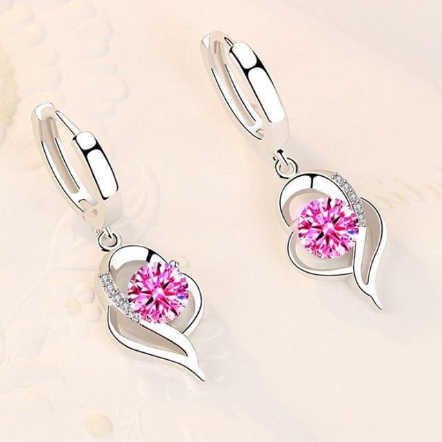 Floral Silver Studs with Zirconia