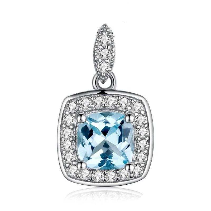Women's Sky Blue Topaz Cut Silver Plated Jewelry Set