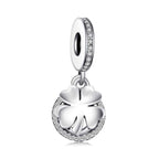 Women's Silver Plated Clover And Horseshoe Charm
