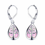 Tree of Life Earrings in Opal and Silver