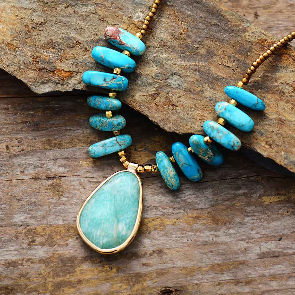 Natural Blue Stone Necklace