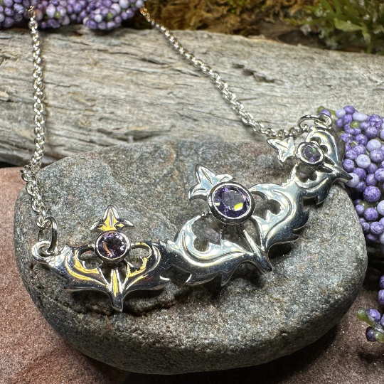 Inverness Thistle Amethyst Necklace