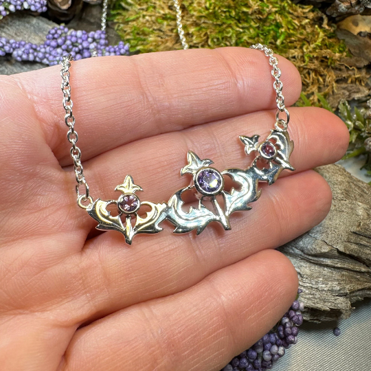 Inverness Thistle Amethyst Necklace