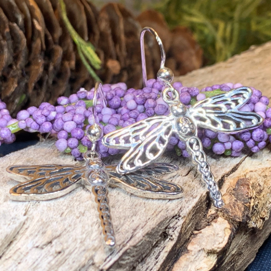 Triple Spiral Dragonfly Earrings