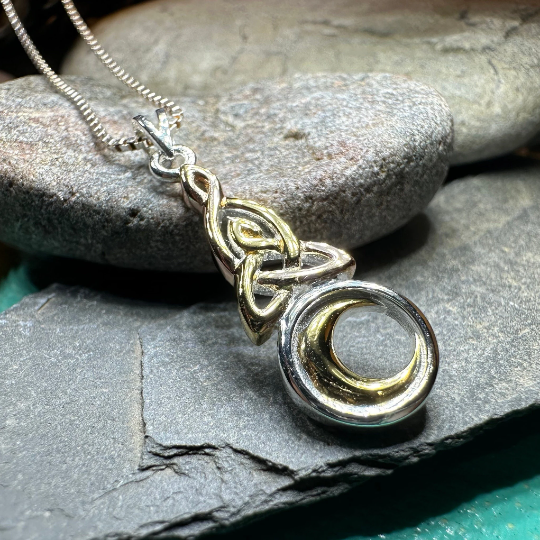 Trinity Crescent Moon Necklace