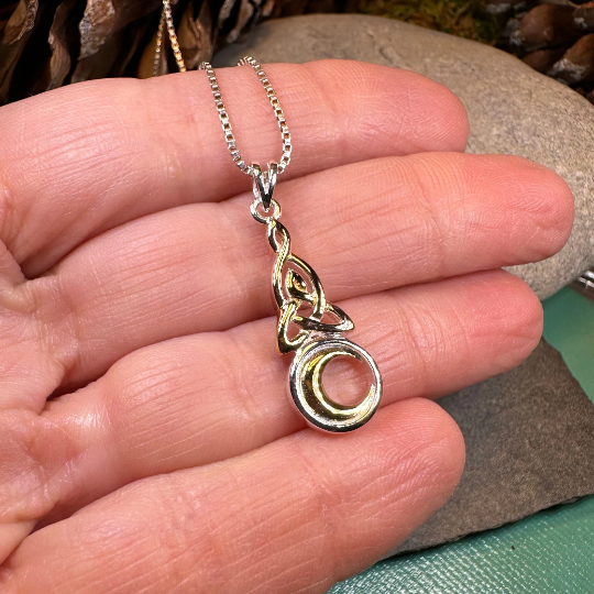 Trinity Crescent Moon Necklace