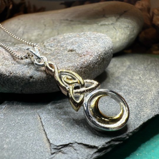 Trinity Crescent Moon Necklace