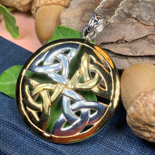 Four Triquetra Knot Necklace