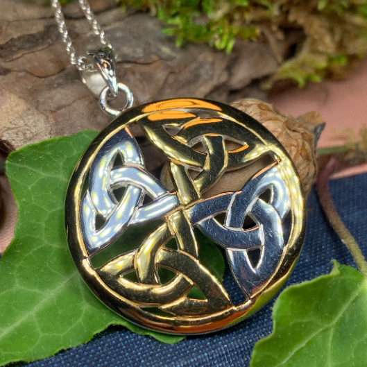 Four Triquetra Knot Necklace