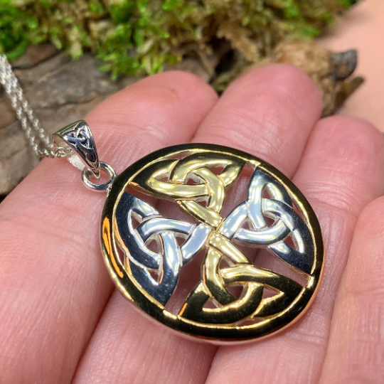 Four Triquetra Knot Necklace