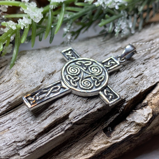 Triskel Celtic Cross Necklace