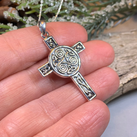 Triskel Celtic Cross Necklace