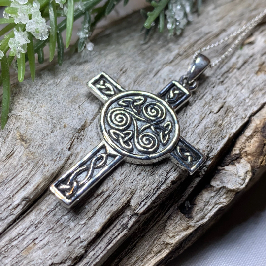 Triskel Celtic Cross Necklace