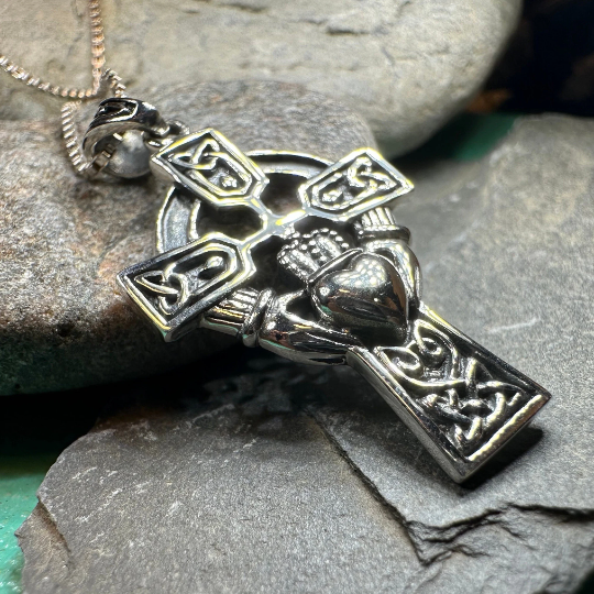 Galway Claddagh Cross Necklace