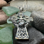 Marcasite Claddagh Cross Necklace