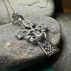 Marcasite Claddagh Cross Necklace