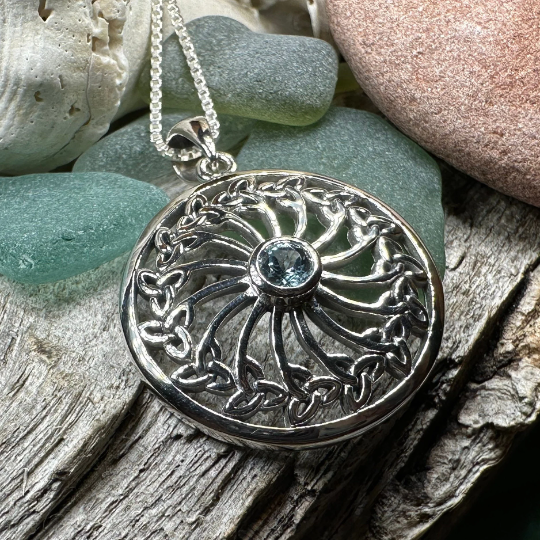 Wheel of Life Trinity Knot Necklace