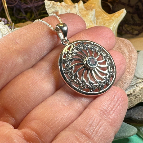 Wheel of Life Trinity Knot Necklace