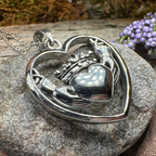 Celestial Moon Claddagh Necklace