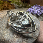 Celestial Moon Claddagh Necklace
