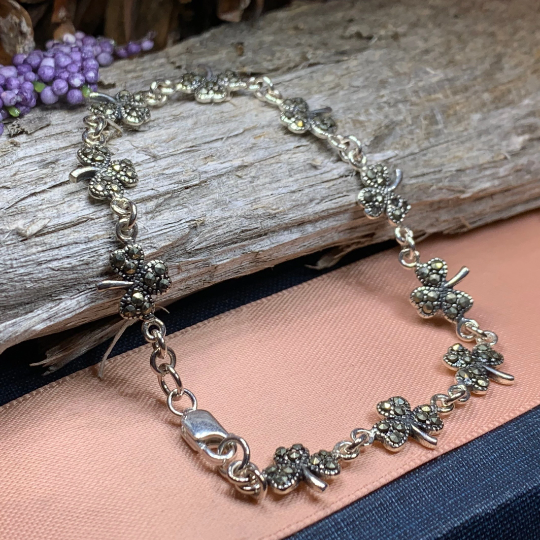 Irish Shamrock Marcasite Bracelet